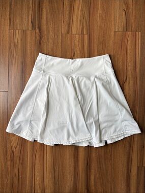 Bare Activewear White Women's Tennis Skirt - Classic Pleated Active Skort